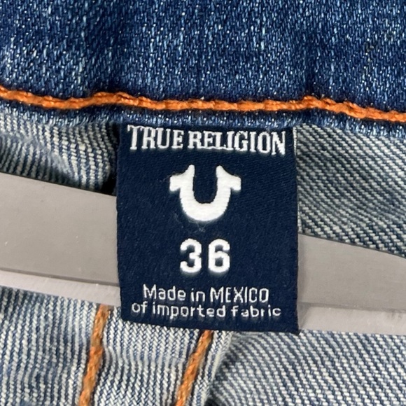 True Religion Men 36 X 34 Jeans Ricky Straight W Flap SE Relaxed Denim Pants EUC - Picture 9 of 12
